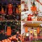 LINAYE; 2 Pack Halloween Hanging Pumpkin Decorations Decor Pumpkin Ghost Orange Cute Pumpkin Decorations Decor for Kids Outdoor Outside Garden Tree; Category:Pumpkin Decor; Image:5